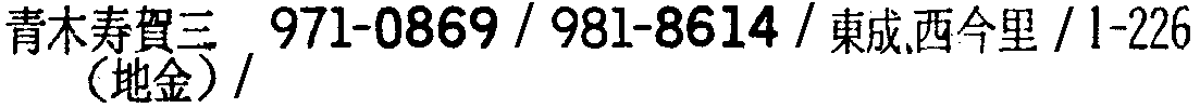 昭和38年2月1日現在大阪市50音別電話番号簿 42ページ OCR切り出し 134
