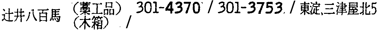 昭和38年2月1日現在大阪市50音別電話番号簿 527ページ OCR切り出し 258