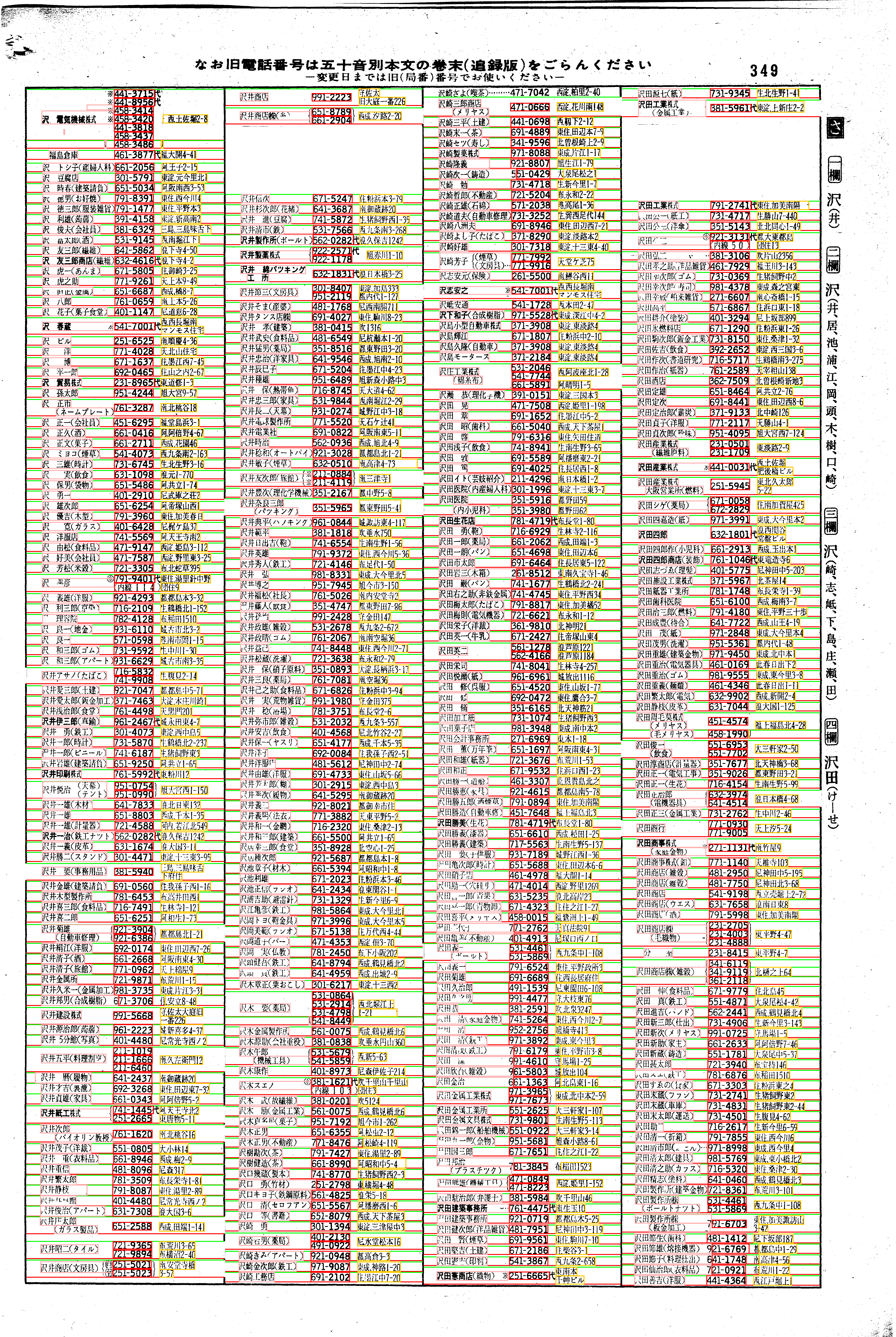 昭和38年2月1日現在大阪市50音別電話番号簿 365ページ全体